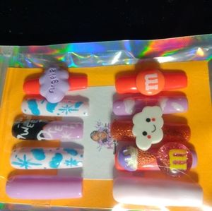 Xs extended hand created press on nails